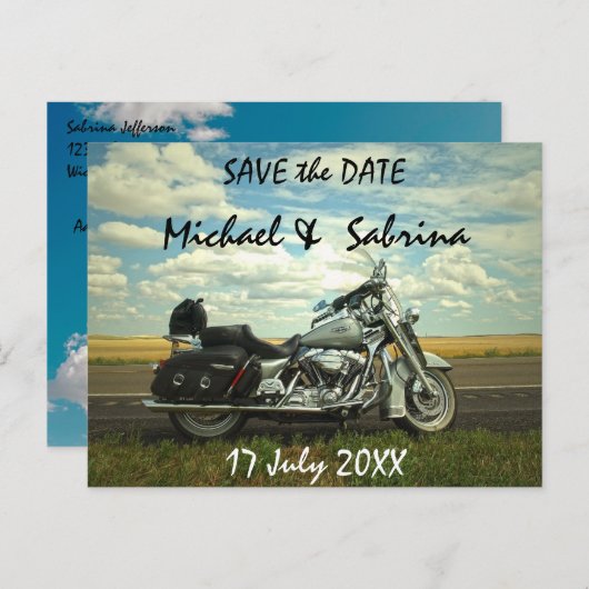 Motorfiets Briefkaart Datum bekendmaking opslaan (Voorkant / Achterkant)