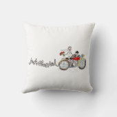 Motorfiets Bruid en Bruidegom Huwelijk Accent Kuss Kussen (Achterkant)