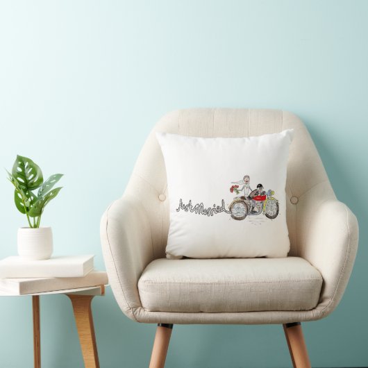 Motorfiets Bruid en Bruidegom Huwelijk Accent Kuss Kussen (Stoel)