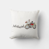 Motorfiets Bruid en Bruidegom Huwelijk Accent Kuss Kussen (Voorkant)
