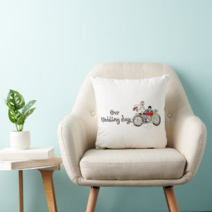 Motorfiets Bruid en Bruidegom Trouw Accent Kussen
