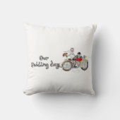 Motorfiets Bruid en Bruidegom Trouw Accent Kussen (Voorkant)