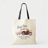 Motorfiets bruiloft beste dag ooit tote bag (Voorkant)