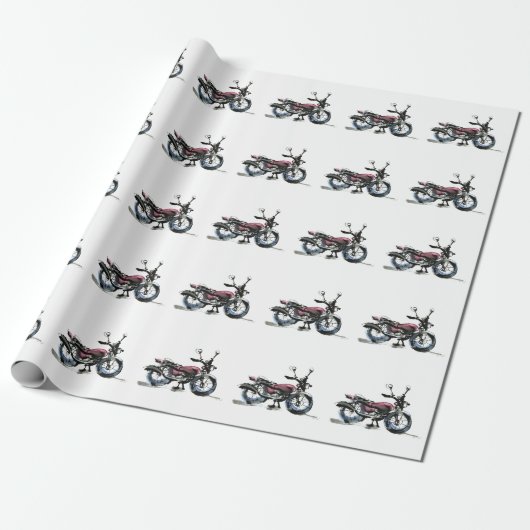 Motorfiets Cadeaupapier (Uitgerold)