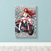 Motorfiets Canvasprint Canvas Afdruk (Insitu (Houten vloer))
