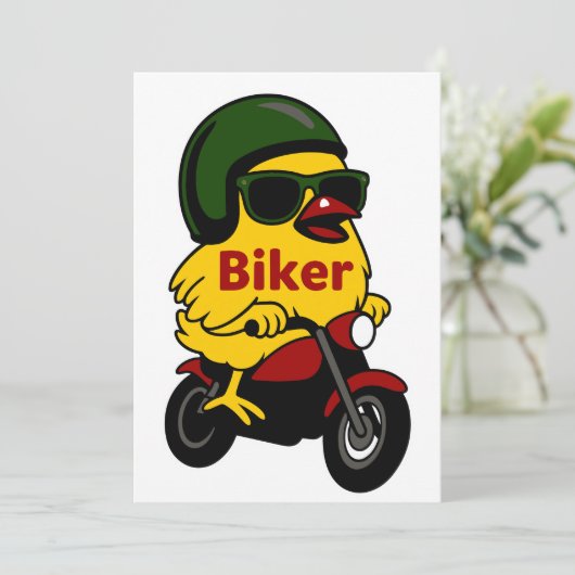 Motorfiets Chick Biker Kaart (Staand voorkant)