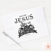 Motorfiets Christelijk Biker John 14:6 Volg Jesus Vierkante Sticker (Envelop)