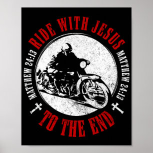 Motorfiets Christelijk fietser Faith Ride met Jezu Poster