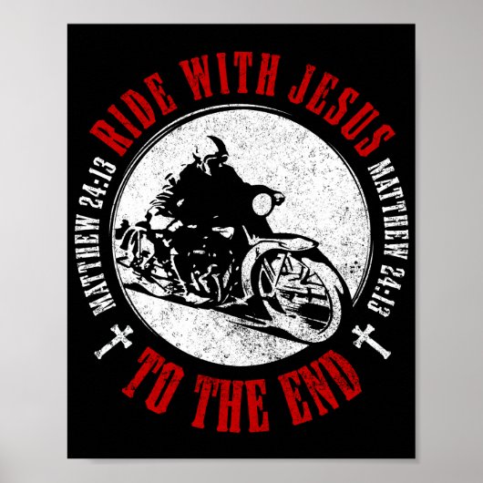 Motorfiets Christelijk fietser Faith Ride met Jezu Poster (Voorkant)
