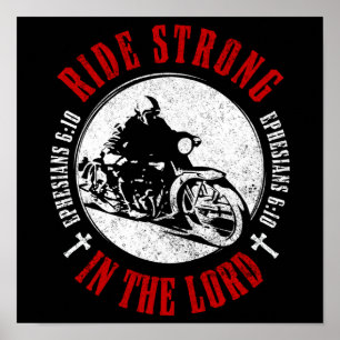 Motorfiets Christelijke Faith Ride Strong in The L Poster