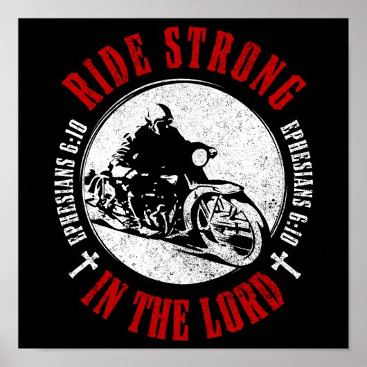 Motorfiets Christelijke Faith Ride Strong in The L Poster (Voorkant)