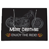 Motorfiets Christmas Black Classic Groot Cadeauzakje (Voorkant)