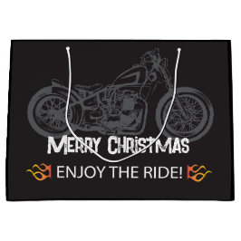 Motorfiets Christmas Black Classic Groot Cadeauzakje