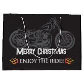 Motorfiets Christmas Black Classic Groot Cadeauzakje (Achterkant)