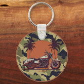  Motorfiets Classic Sunset Beach Biker Camo Sleutelhanger (Achterkant)