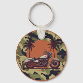  Motorfiets Classic Sunset Beach Biker Camo Sleutelhanger (Achterkant)