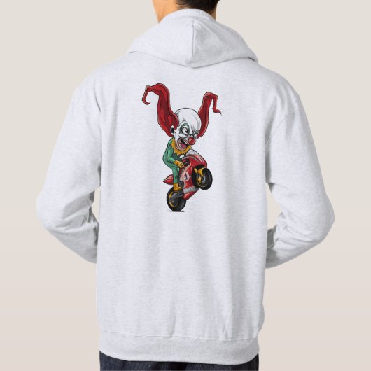 Motorfiets Clown Basic Hoodie Sweatshirt (Achterkant)