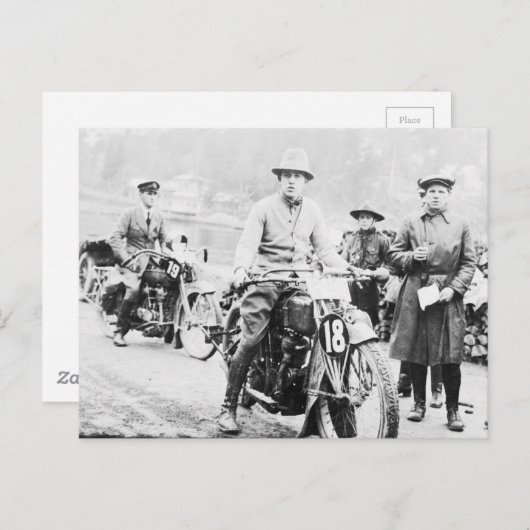 Motorfiets Concurrentie  B&W foto Briefkaart (Voorkant / Achterkant)