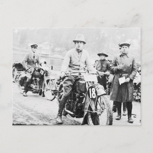 Motorfiets Concurrentie  B&W foto Briefkaart (Voorkant)