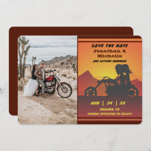 Motorfiets Couple Mountain Sunset Photo Weddenscha Save The Date