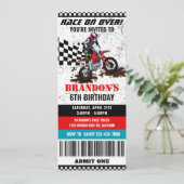 Motorfiets, crossmotor verjaardag ticket uitnodigi kaart (Staand voorkant)