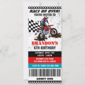 Motorfiets, crossmotor verjaardag ticket uitnodigi kaart (Voorkant)