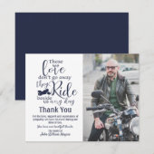 Motorfiets Dank u voor de begrafenissympathie Bedankkaart (Voorkant / Achterkant)