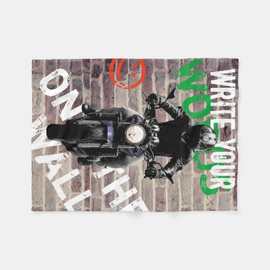 Motorfiets Deken Bakstenen Muur Aangepaste Graffit (Voorkant (Horizontaal))