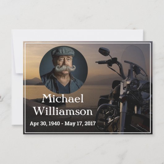 Motorfiets Dichtbij Water Foto Viering van het Lev Kaart (Voorkant)