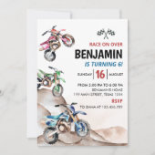 Motorfiets Dirt Bike Birthday Uitnodiging (Voorkant)