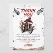 Motorfiets Dirt Bike Verjaardag Bedankt Card (Voorkant)