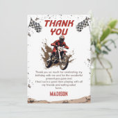 Motorfiets Dirt Bike Verjaardag Bedankt Card (Staand voorkant)