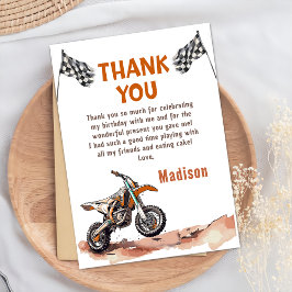 Motorfiets Dirt Bike Verjaardag Bedankt Card