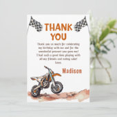 Motorfiets Dirt Bike Verjaardag Bedankt Card (Staand voorkant)