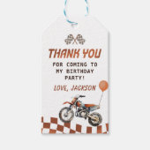 Motorfiets Dirt Bike Verjaardag Dank u Gift Labels Cadeaulabel (Voorkant)