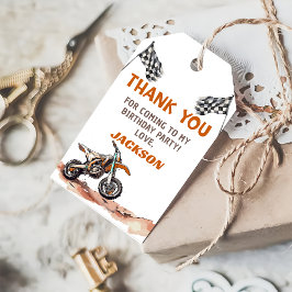 Motorfiets Dirt Bike Verjaardag Dank u Gift Labels Cadeaulabel