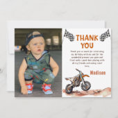 Motorfiets Dirt Bike Verjaardag Foto Dank u Kaart (Voorkant)