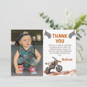 Motorfiets Dirt Bike Verjaardag Foto Dank u Kaart (Staand voorkant)