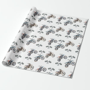 Motorfiets Dirt Bike Verjaardagsfeest Verpakkingsp Cadeaupapier