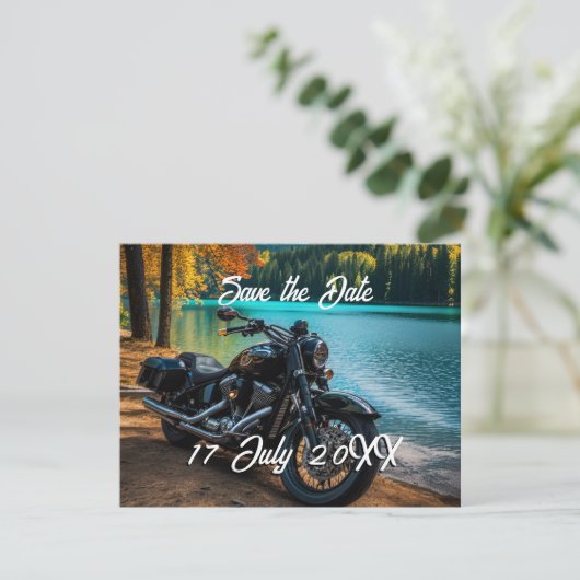 Motorfiets Door Water Sla de datum Aankondiging (Staand voorkant)