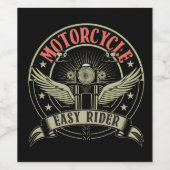 Motorfiets Easy Rider motorfiets ontwerp Wijn Etiket (Enkel label)