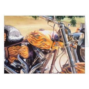 Motorfiets El Diablo in de woestijn-Waterverf