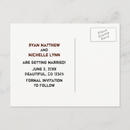 Motorfiets en Bergen Trouwen Save the Date Aankondigingskaart (Achterkant)