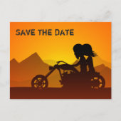 Motorfiets en Bergen Trouwen Save the Date Aankondigingskaart (Voorkant)