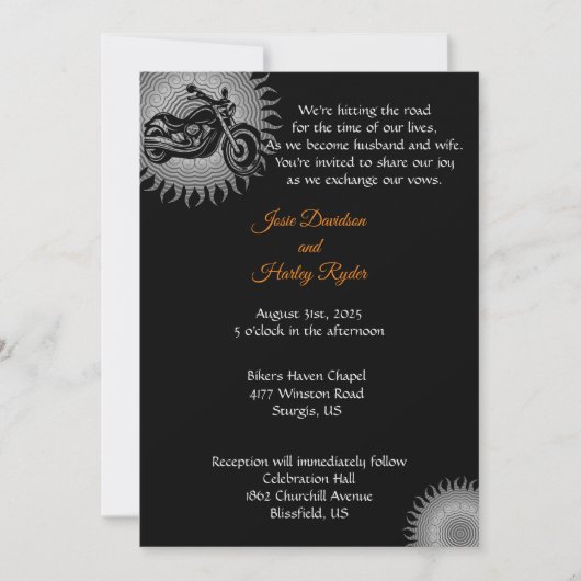 Motorfiets en Gray Mandala Wedding Invitation Kaart (Voorkant)