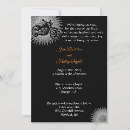 Motorfiets en Gray Mandala Wedding Invitation Kaart