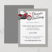 Motorfiets en harten bruiloft receptie kaart (Voorkant / Achterkant)