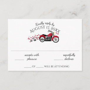 Motorfiets en Harten Wedding Response Kaart