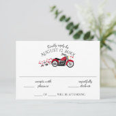 Motorfiets en Harten Wedding Response Kaart (Staand voorkant)