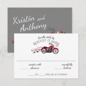 Motorfiets en Harten Wedding Response Kaart (Voorkant / Achterkant)